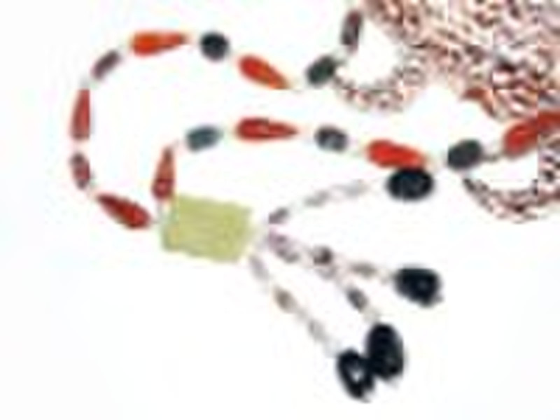 Fashion gemstone pearl necklaces