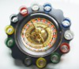 Roulette set for drinking game