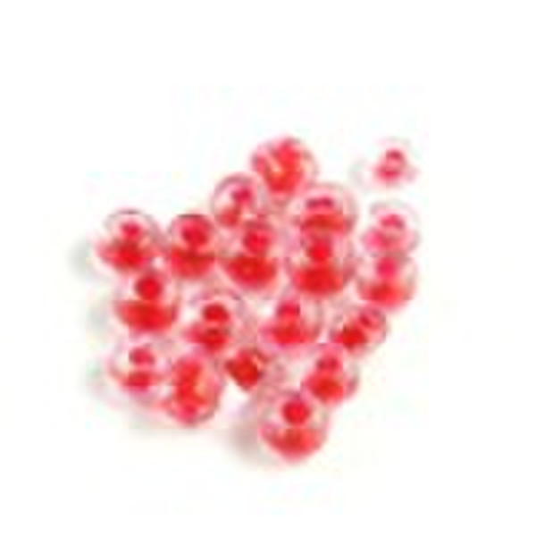 inside colour Glass Bead RED round hole