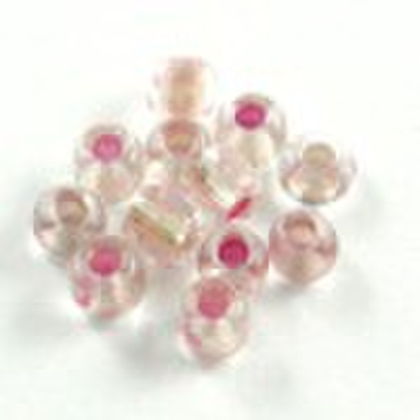 inside colour Glass Bead WHITE round hole