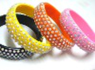 crystal studded resin bangles