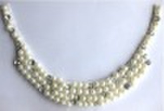 Apparel applique pearl trimming handmade collar NC