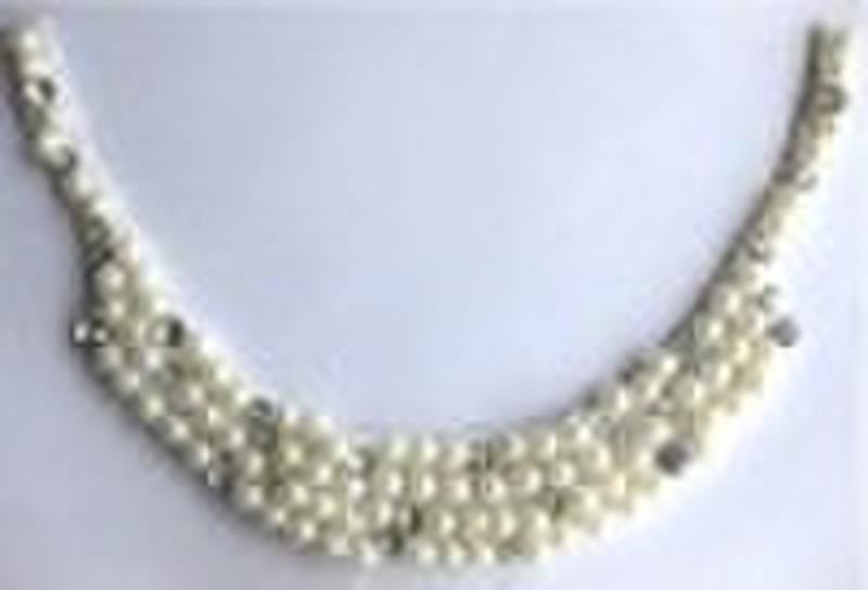 Apparel applique pearl trimming handmade collar NC