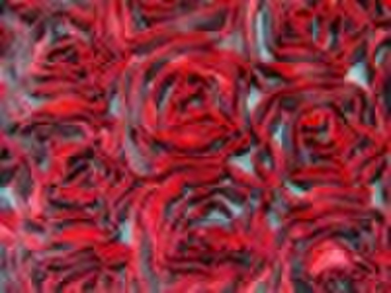 100%polyester embroidery mesh with embroidery red