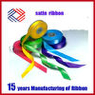 satin ribbon with gold string