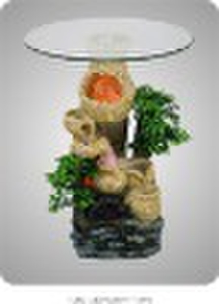 привело свет в помещении фонтан с стеклянный стол