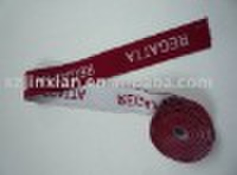 4cm wide ,red color with white logo, nylon elastic