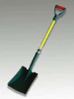 Shovel with tubular fibreglass handle