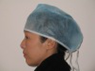 disposable blue nonwoven doctor hairnet cap with t