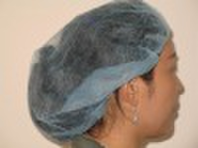 disposable nonwoven bouffant hairnet cap blue colo