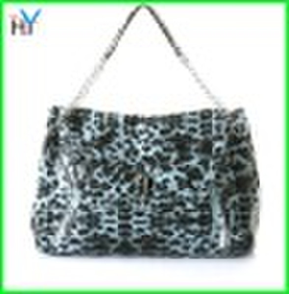 lady brand designer handbag with leopard grain