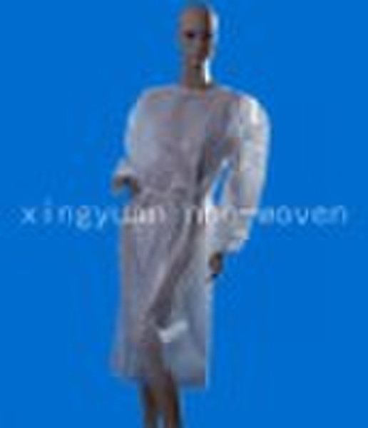 Surgical gown with knitted cuff