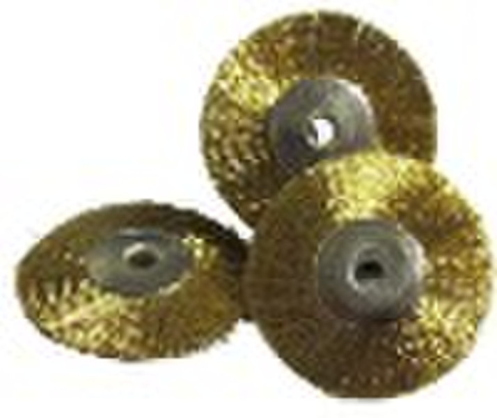 Unmounted mini polishing brass wire brush wheel