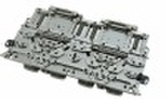 Computerized flat knitting machine head assembly