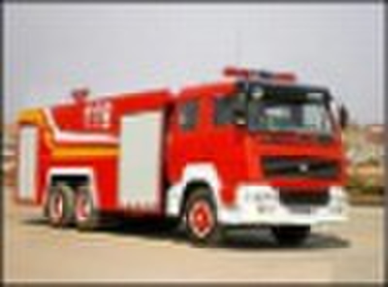 Water tank fire engine truck