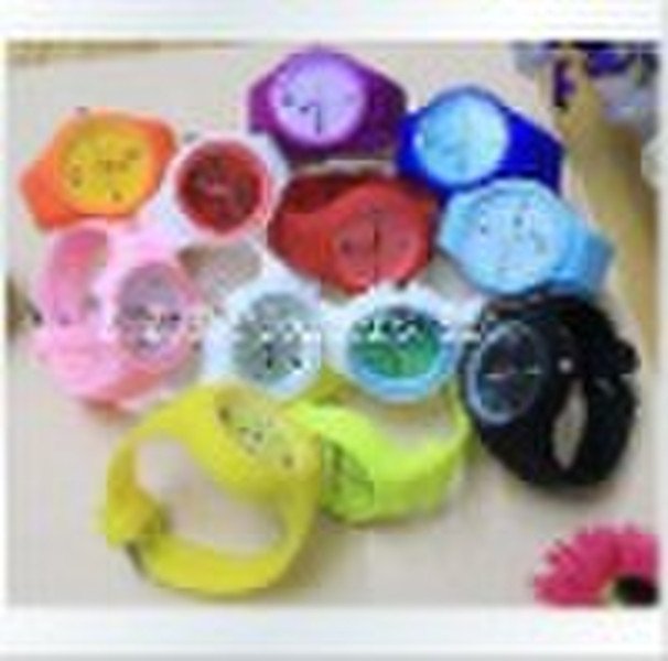 New Arrival ROUND FACE Fashion Silicone Jelly Watc