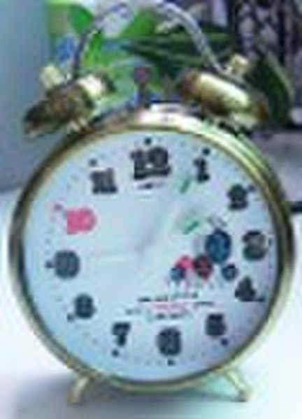 Metal Double bell desk clock, roundness, alarm, An