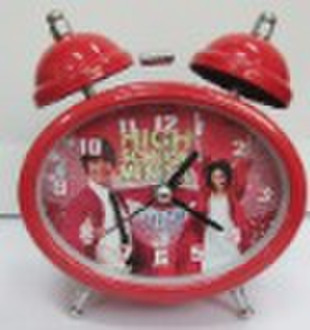 Metal twin bell desk clock, roundness, alarm, Any