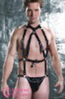Men vinyl Underwear interlaced harness