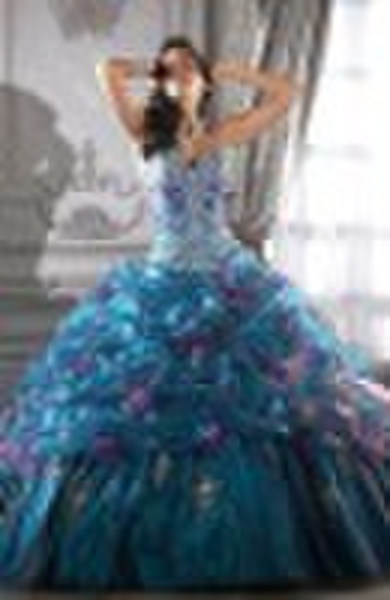 2 tone tulle embroidery beaded Prom dress 2011