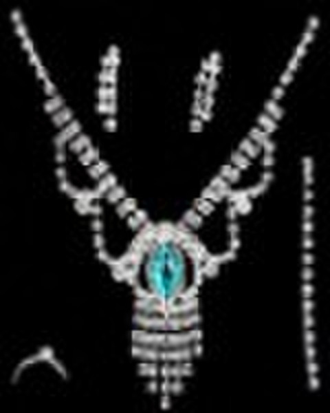 colored fashion crystal jewelry necklace set whole