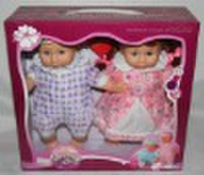 Double Baby set toy Dolls for wedding gift