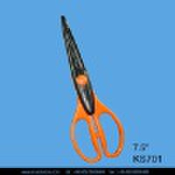 7.5"手工剪刀（橙皮&black)KS70