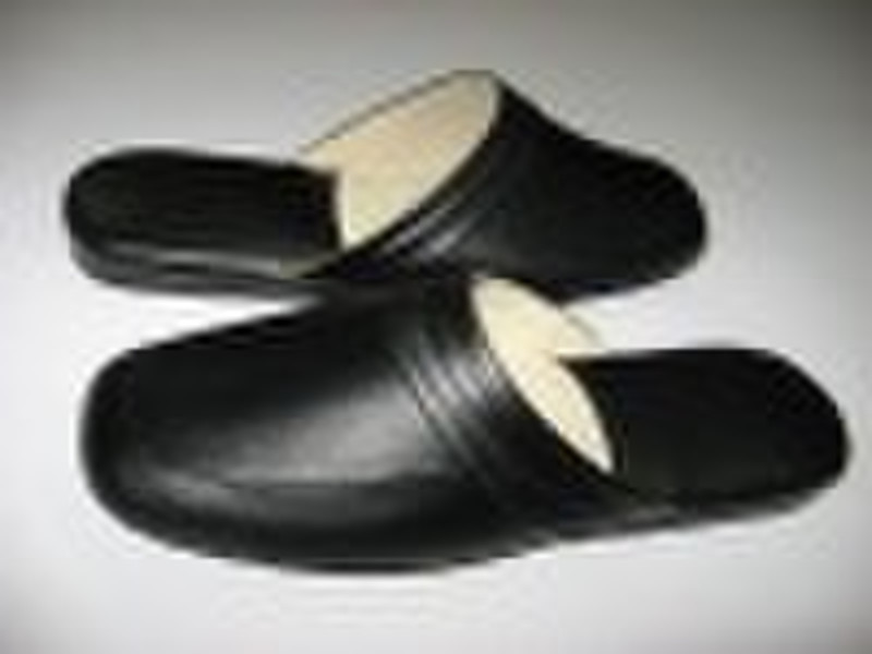 fashion design leather indoor slipper