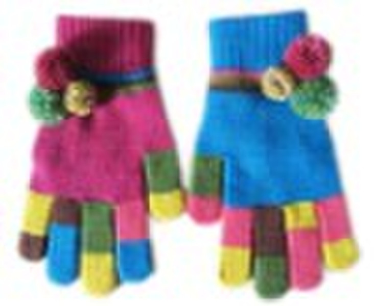 Muliti-Color Magic Handschuhe mit popom