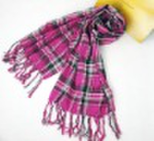 Fashion check cotton scarf