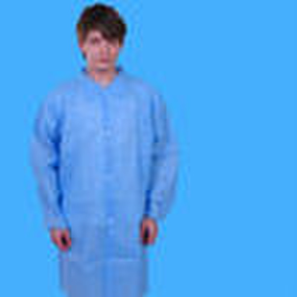 Nonwoven lab coat ( rib cuff , pocket )