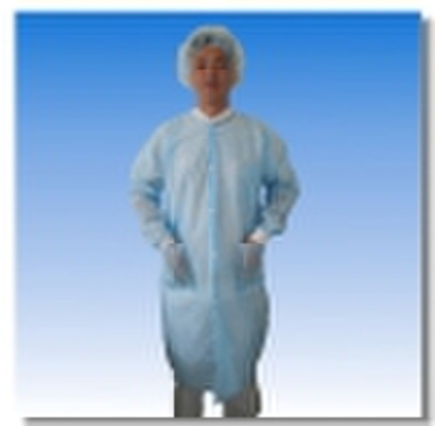 Non Woven Lab Coats with knitted collar and cuff