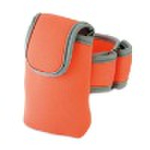 orange neoprene mobile phone pouch