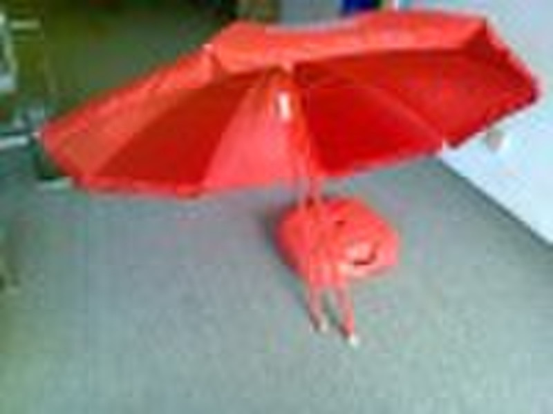 beach umbrella with plastic base "u" and