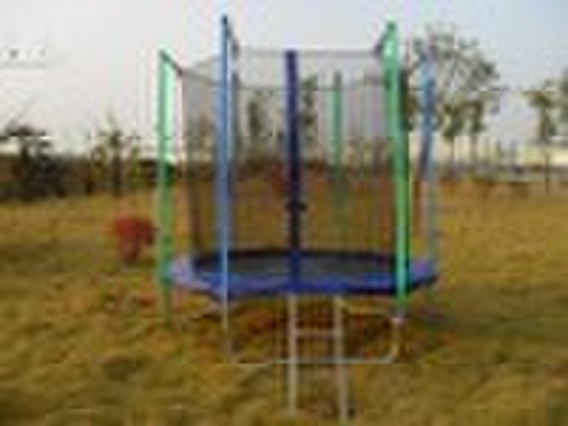 8FT Recreational Outdoor Trampoline with Safety En