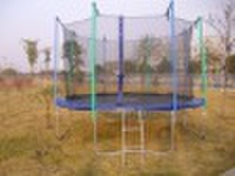 12FT Big Outdoor Trampoline with Safety Net and La