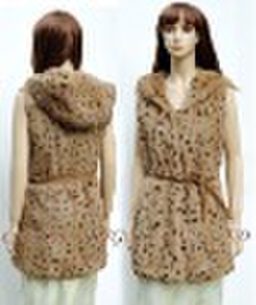 Leopard Print Rabbit Fur Fashion Hoodies