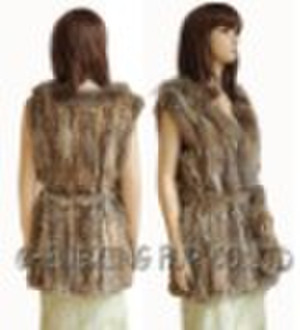 Genuine Rabbit & Raccoon Fur Vest