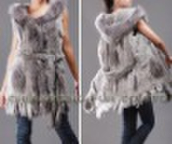 Genuine Rabbit & Raccoon Fur Lady's Vest