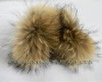 Genuine Raccoon Fur Slap on Cuffs / Bracelets - Pa