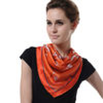 Silk scarf with allover printed fashion pattern