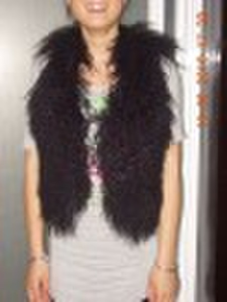 lady's fashion 100% sheep fur vest