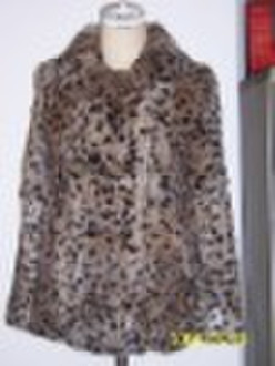 Leopard-Druck-Kaninchen-Pelz-Mantel