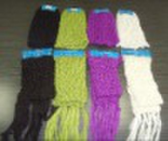 100%acrylic hand winter hat scarf set