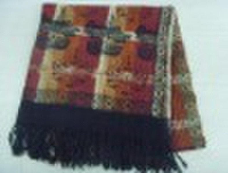 Printed wool lady's fashion scarf shawl