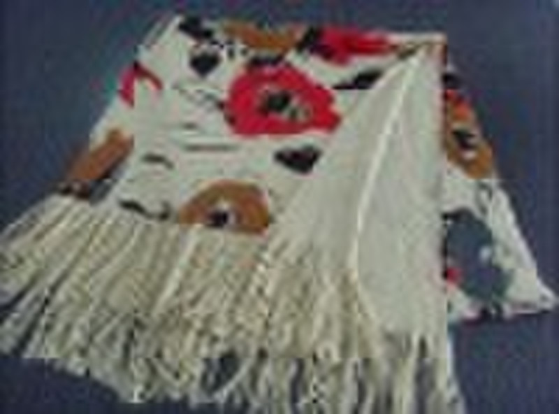 100%acrylic printed lady's' shawl