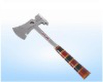 All steel Axe with three-colour wooden coat