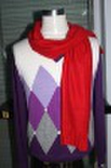 55% silk 45% cashmere kintted scarf