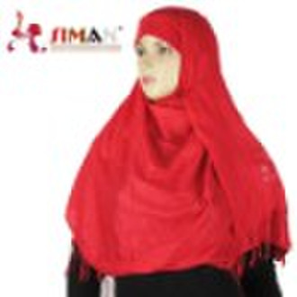 red pashimina muslim shawl