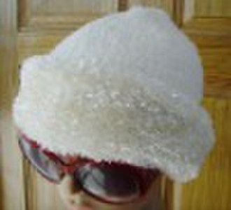 feather yarn hat